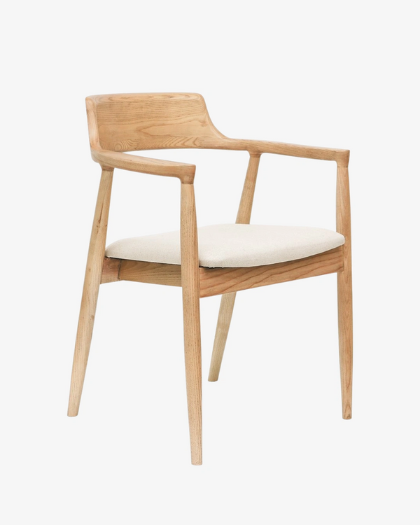 Ealing Dining Chair - Natural Frame/Linen Seat