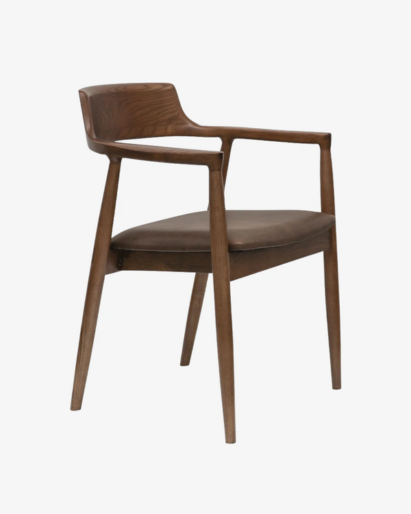 Ealing Dining Chair - Brown Frame/Brown Leather Seat